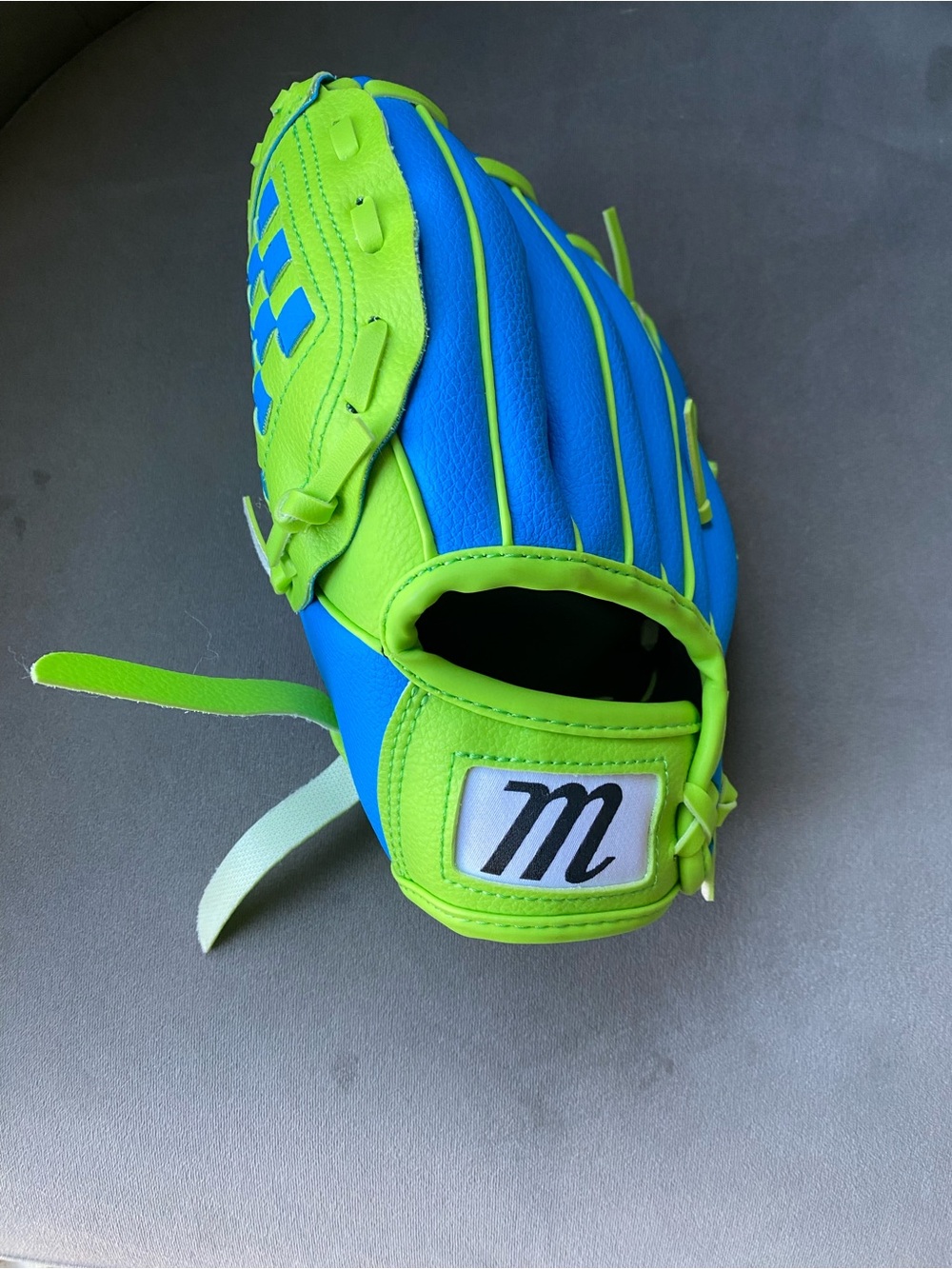Marucci 8.5" Youth Little Backyard Tee Ball Glove Right Hand Neon Blue Green